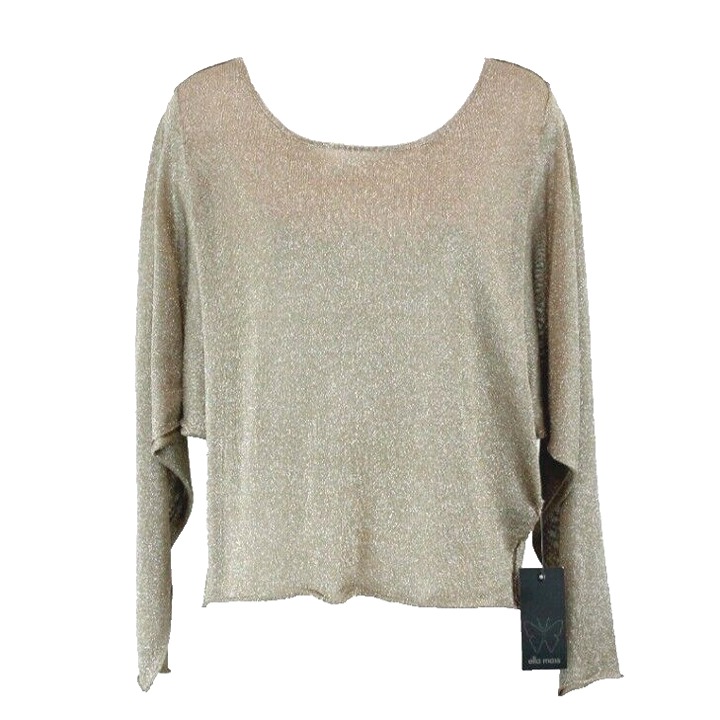 Ella Moss Sz S NWT 174 Taupe Silver Back Button Dolman Rayon Blend Sweater