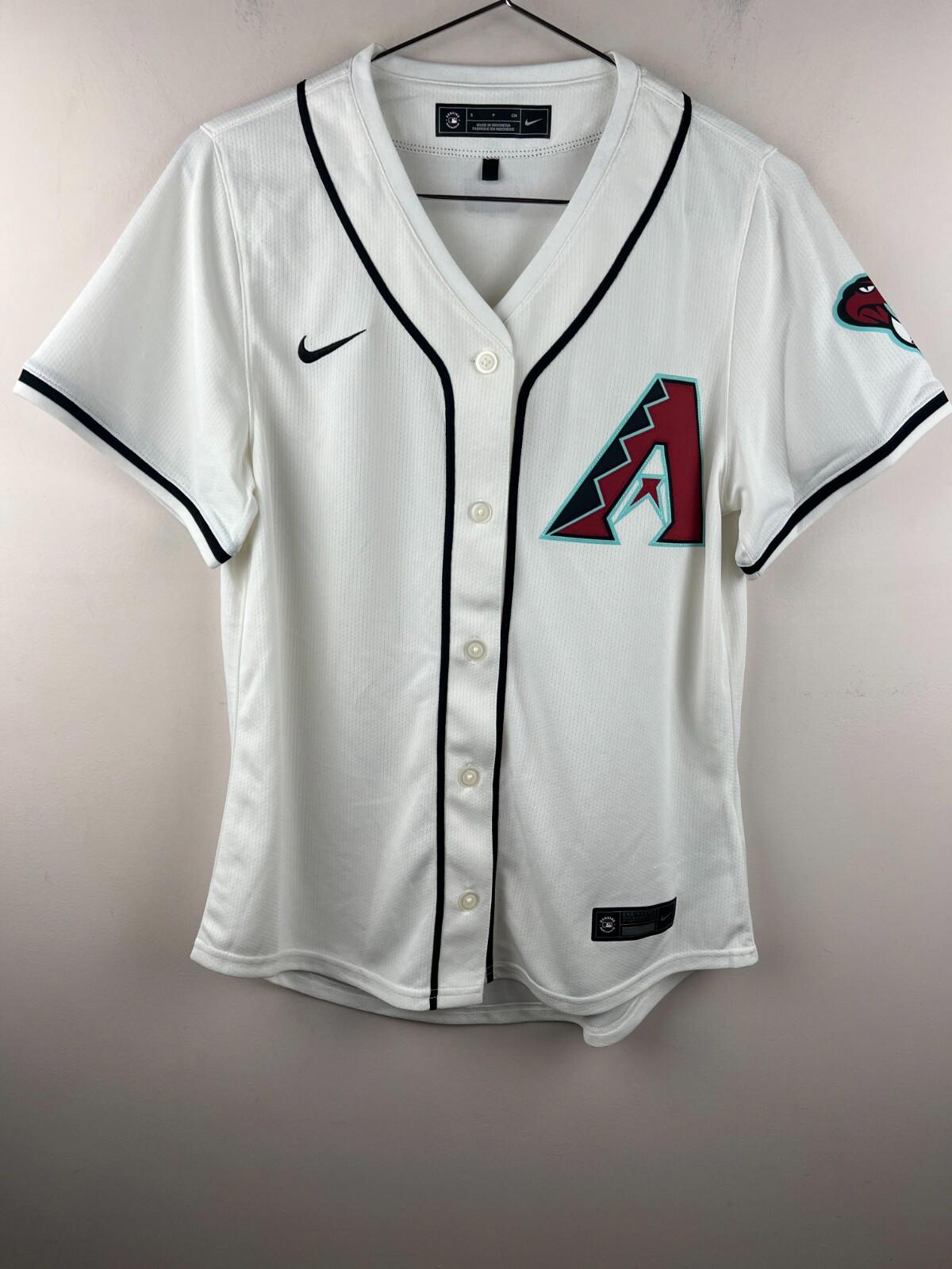 Women's Nike Arizona Diamondbacks Replica Jersey White Black Trim Size S MLB