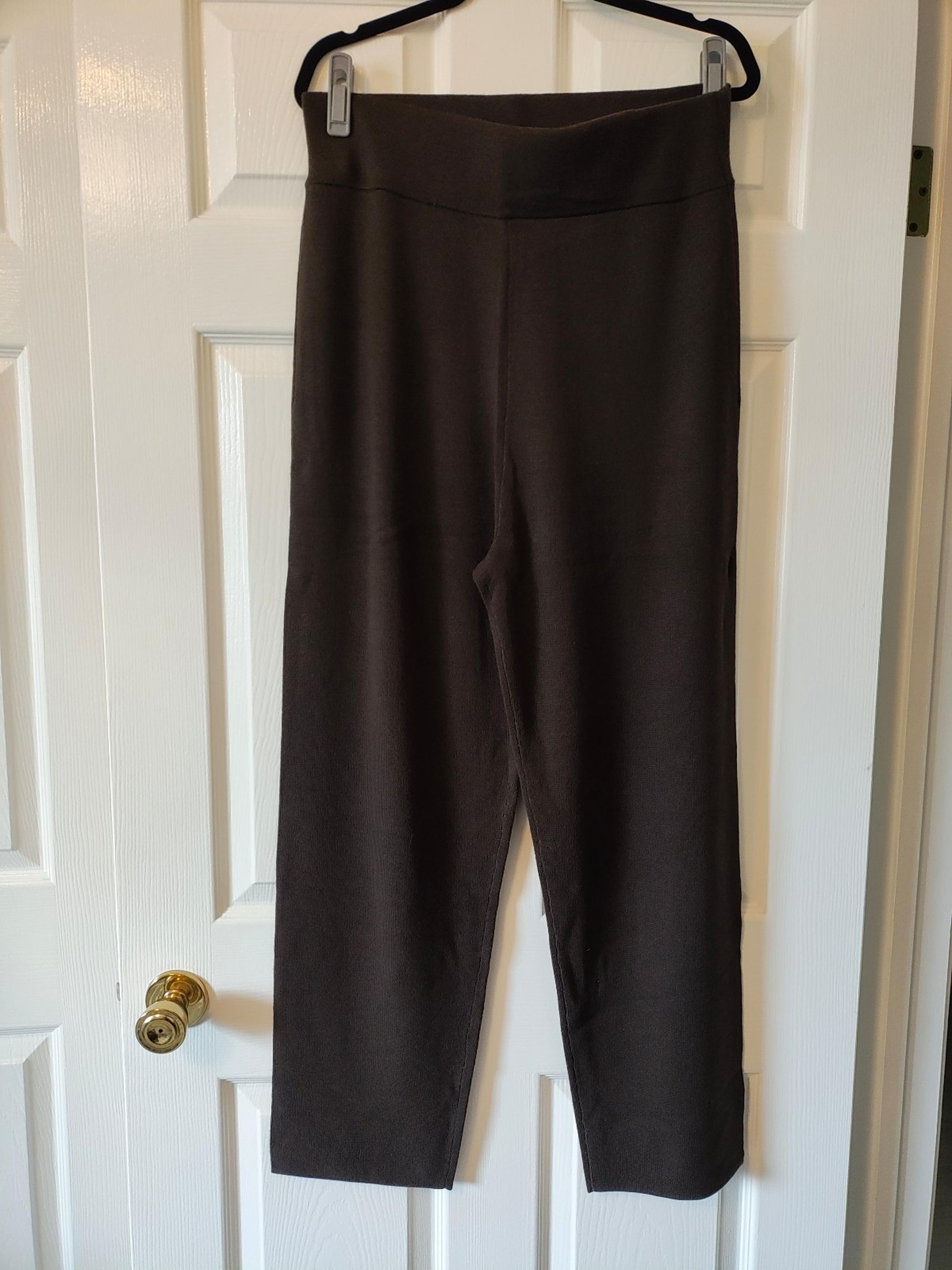 New Dockers Sweater Knit Tapered Crop Soft Stretch Wool Pants Brown Size XXL NWT