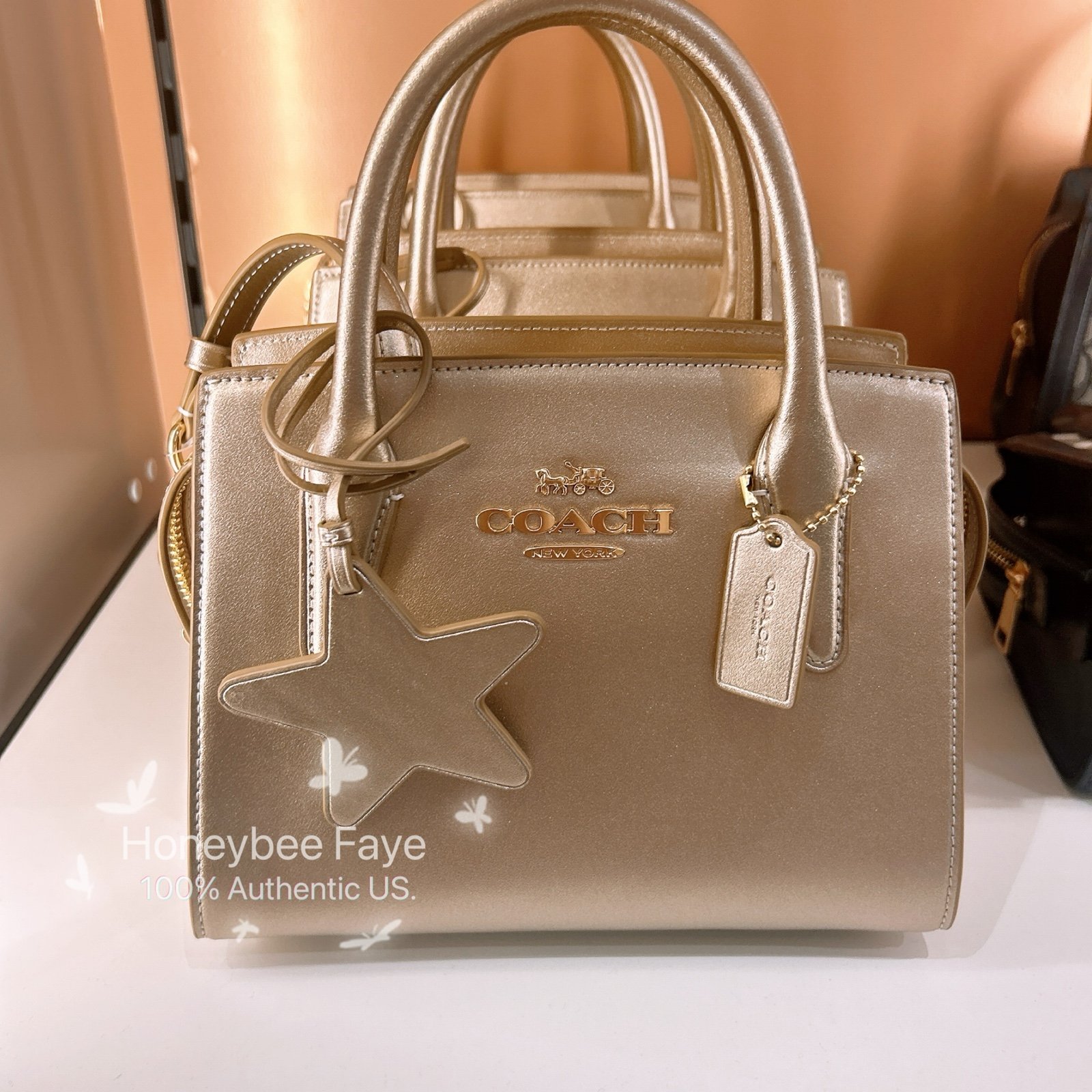 nwt Coach Andrea Carryall Bag Gold/Light Champagne (regular size)