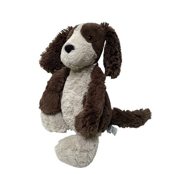 Jellycat London Small Bashful Fudge Puppy Dog Plush Brown White 13 Inch