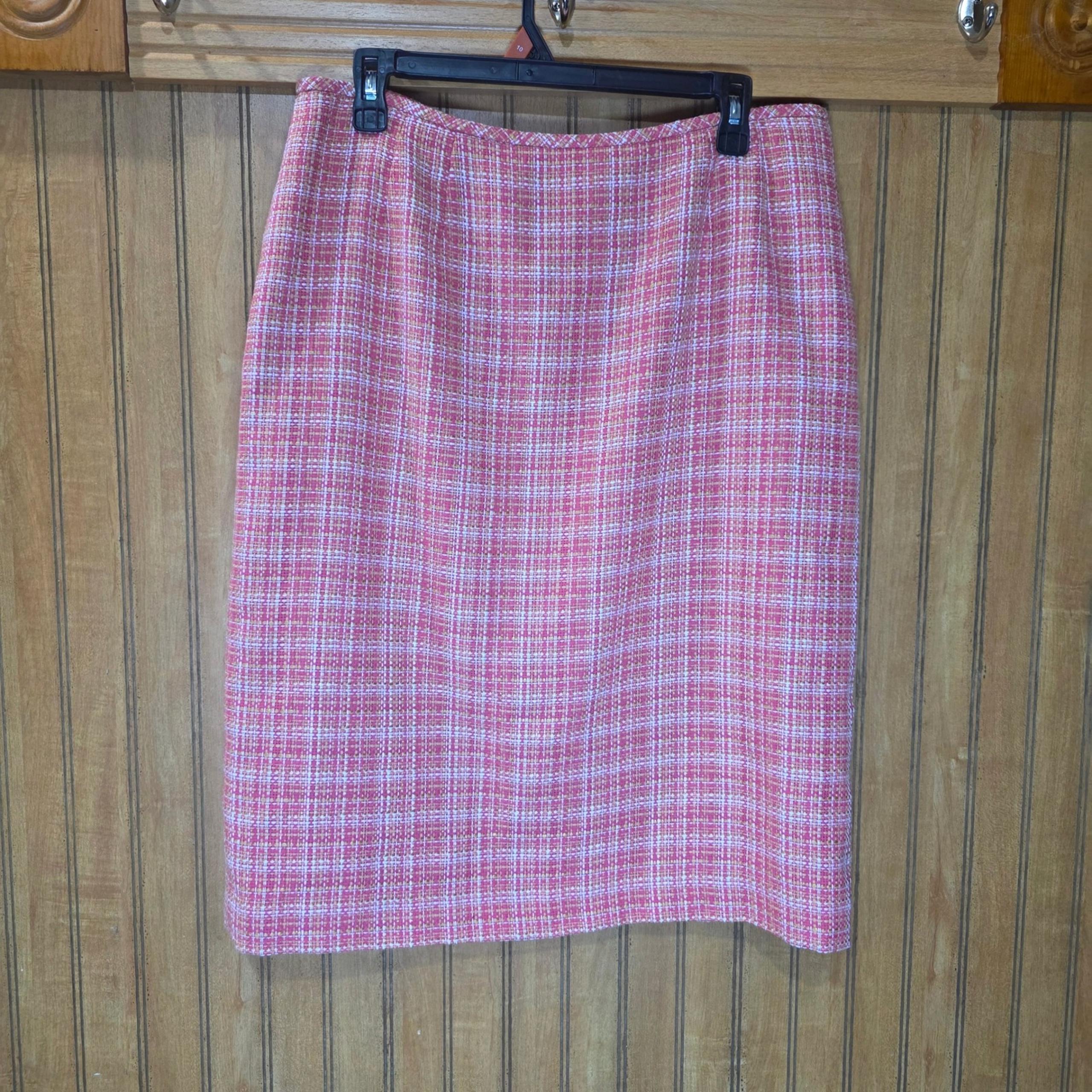 Collections for Le Suit Tweed Skirt Career Wear Pink White Size 14
