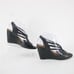 Coclico Sz 38 Dark Gray Green Black Strappy Open Toe Leather 3.5 Wedge