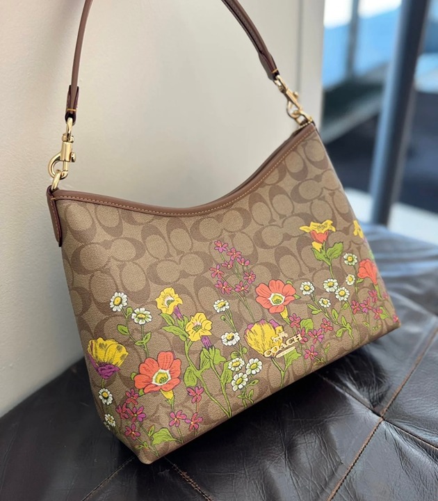 COACH Laurel Shoulder Bag In Signature Canvas With Floral Print