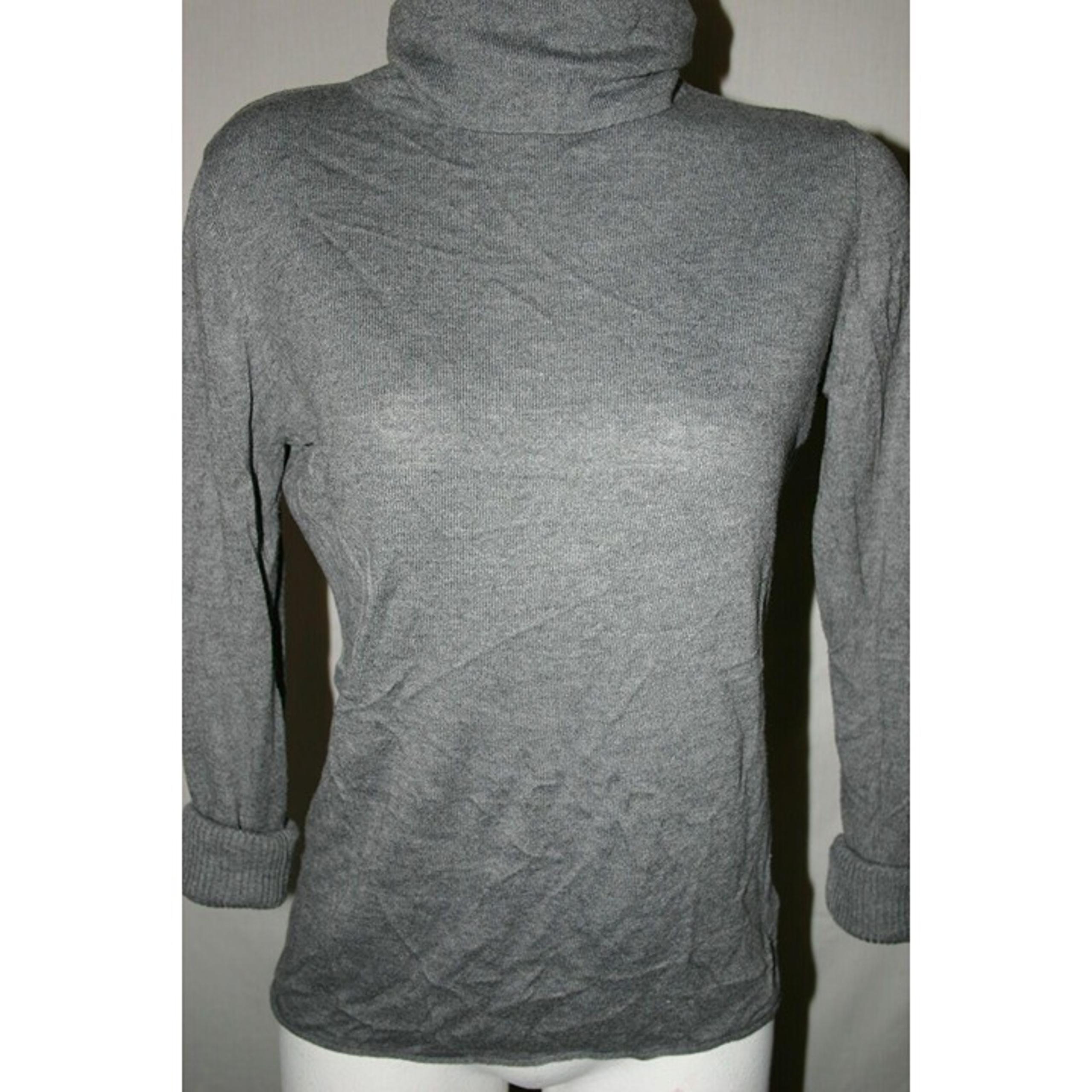 Mossimo Womens Turtleneck Sweater Gray Long Sleeve Rolled Cuffs Size Medium