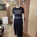 BCBG MAXAZRIA Necole Blocked Blue Denim Suit Skirt and top
