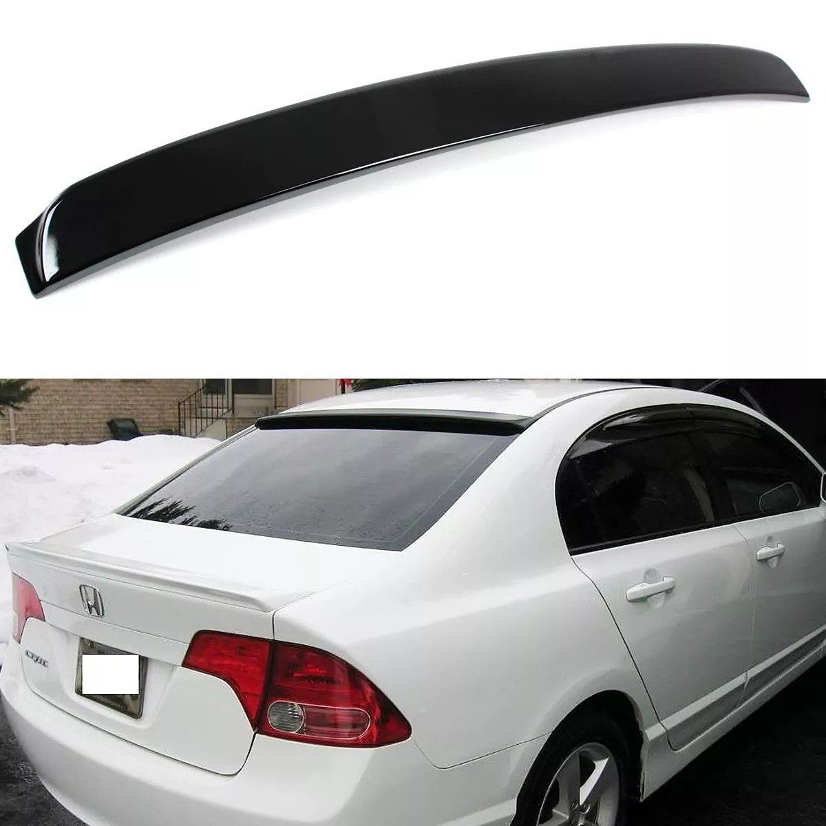 GLOSS BLACK Rear Lid Wing Splitter ROOF Lip SPOILER FOR Civic 06 07 08 09 10 11