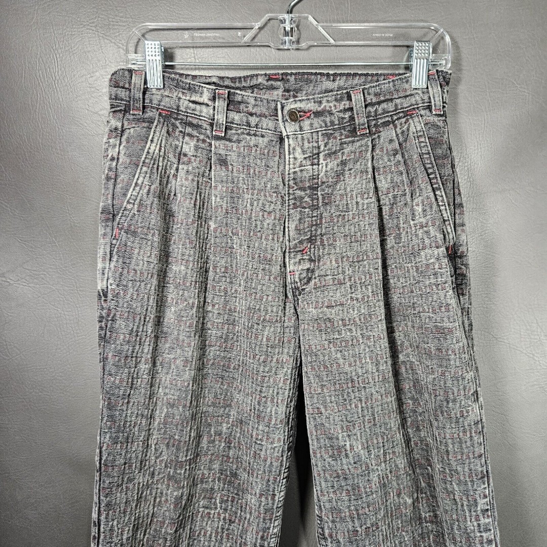 Vintage Levi's Pants Mens 31 Grey Textured White Tab USA Made Cotton Casual Jean
