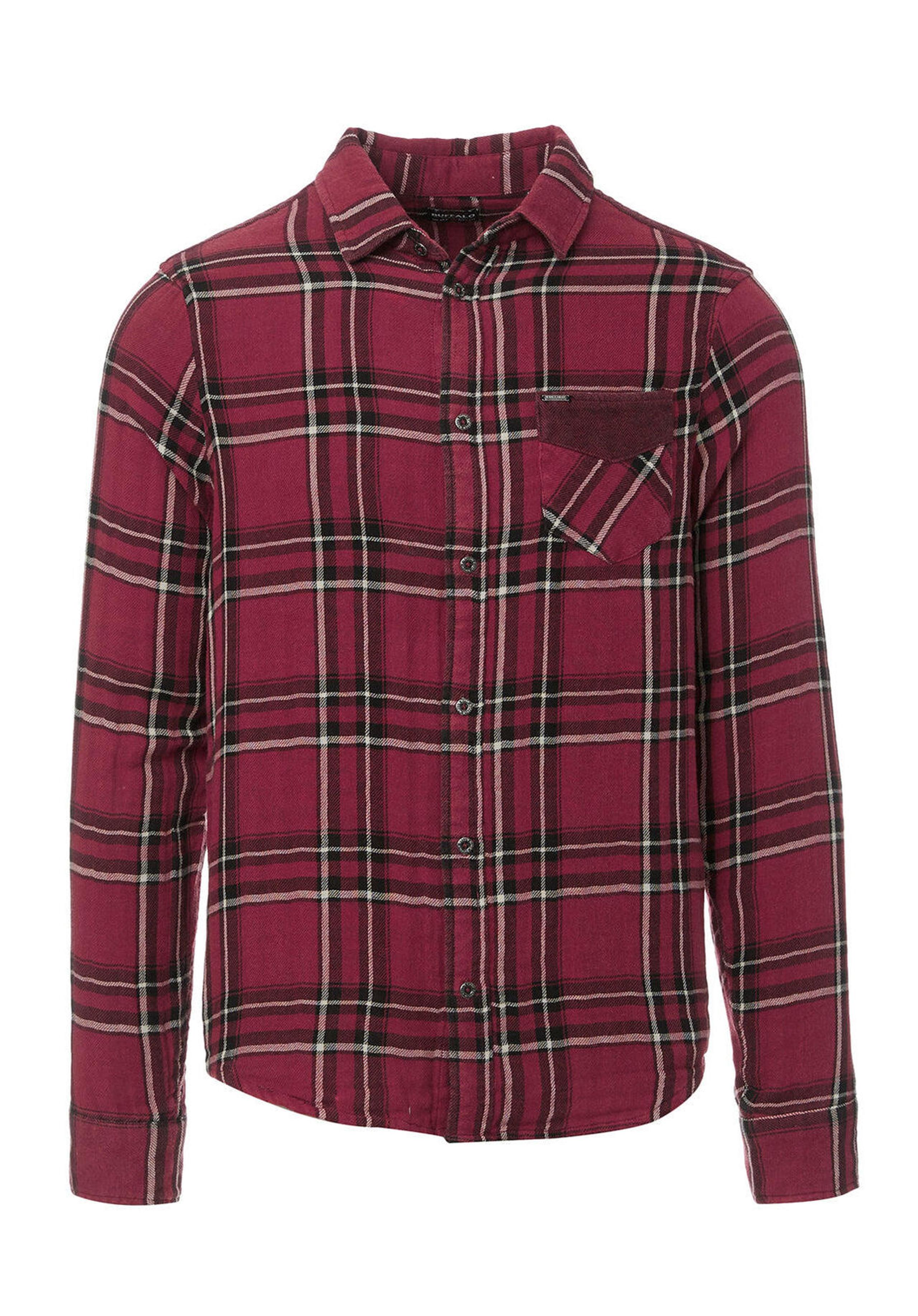 Buffalo David Bitton Men's Sujay Plaid Long Sleeve Shirt - Ruby S