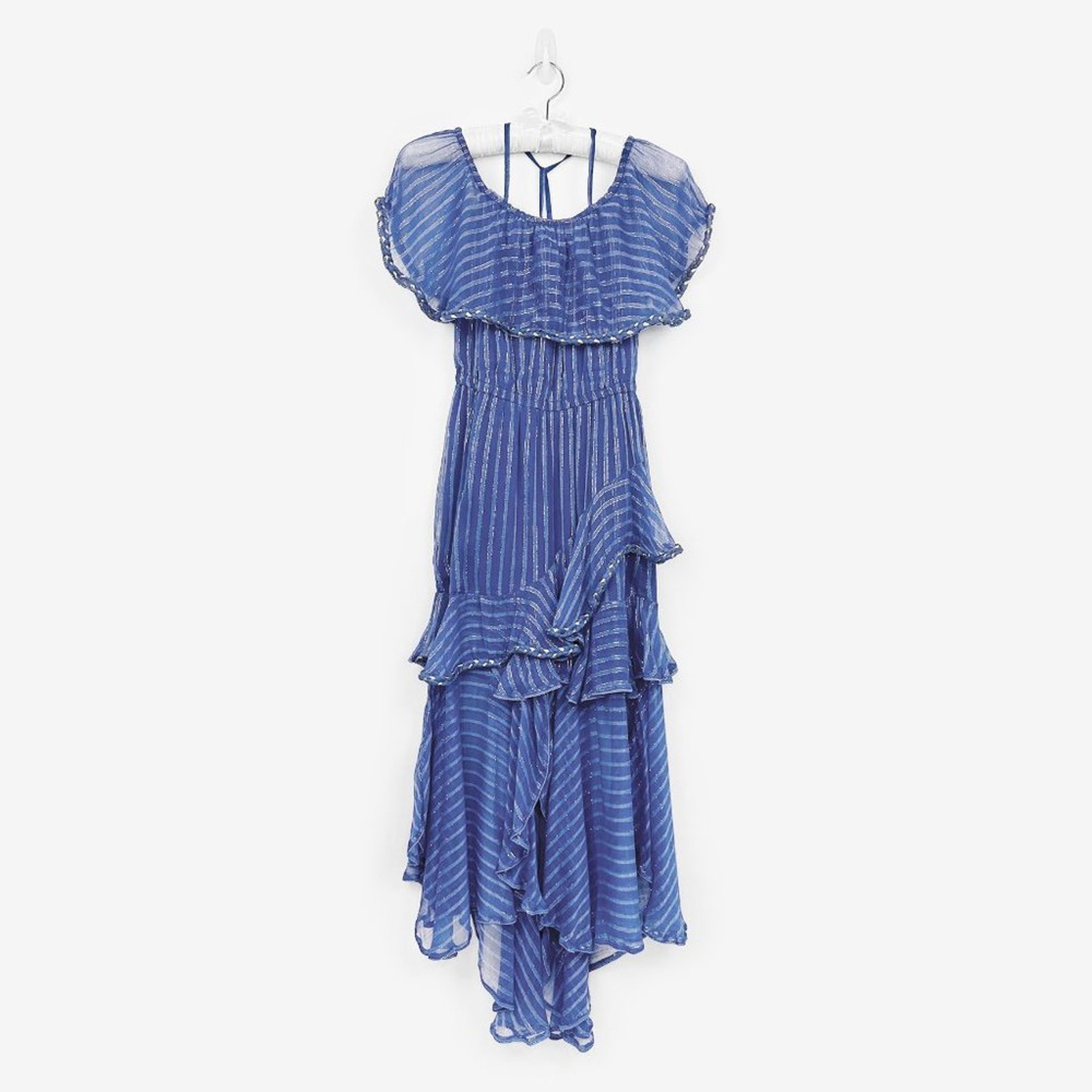 MISA Los Angeles Ambrosia Dress Extra Small Blue Crepe Glam Event Party Gown