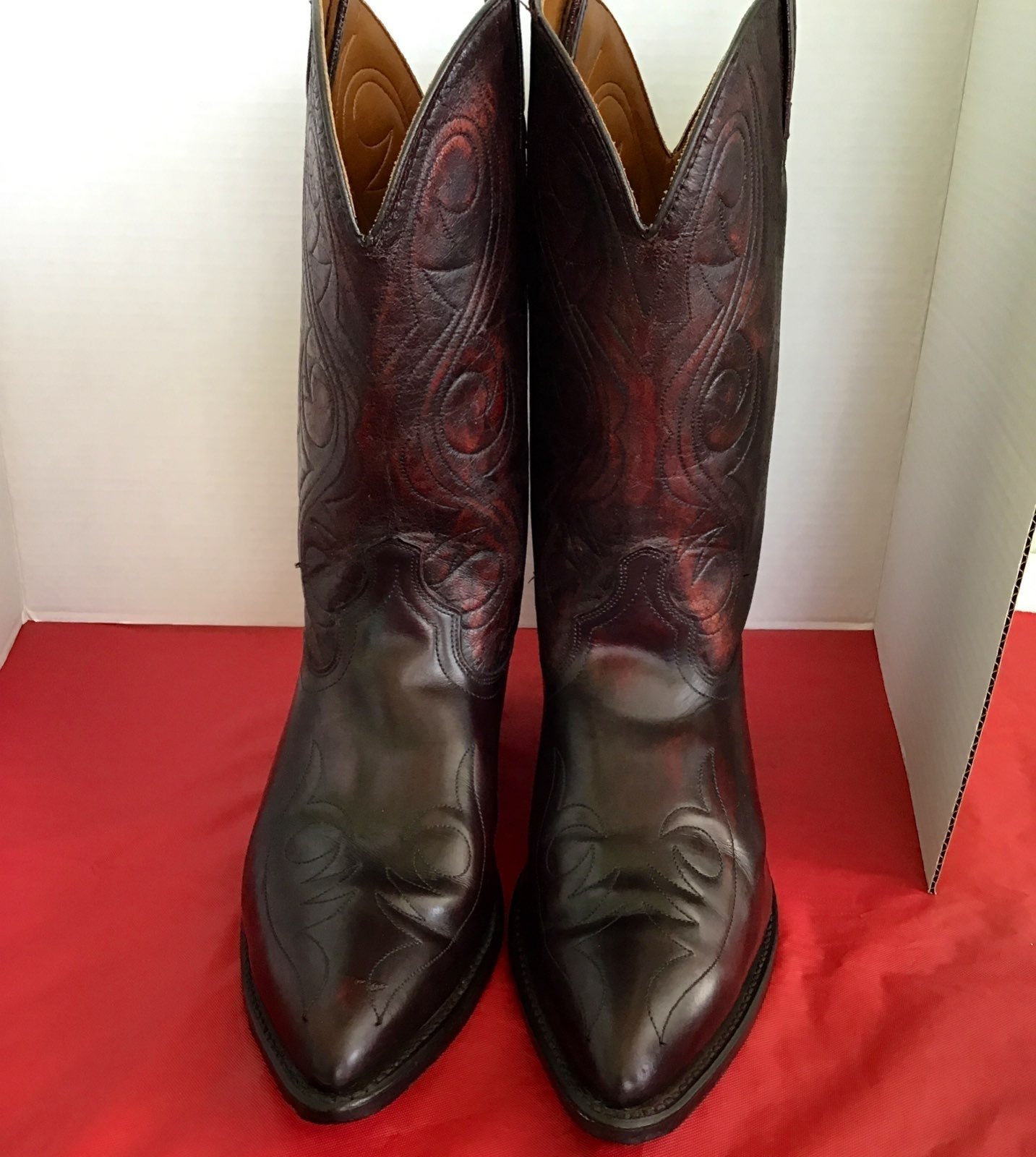 Vintage Acme Made USA Burgundy Boots
