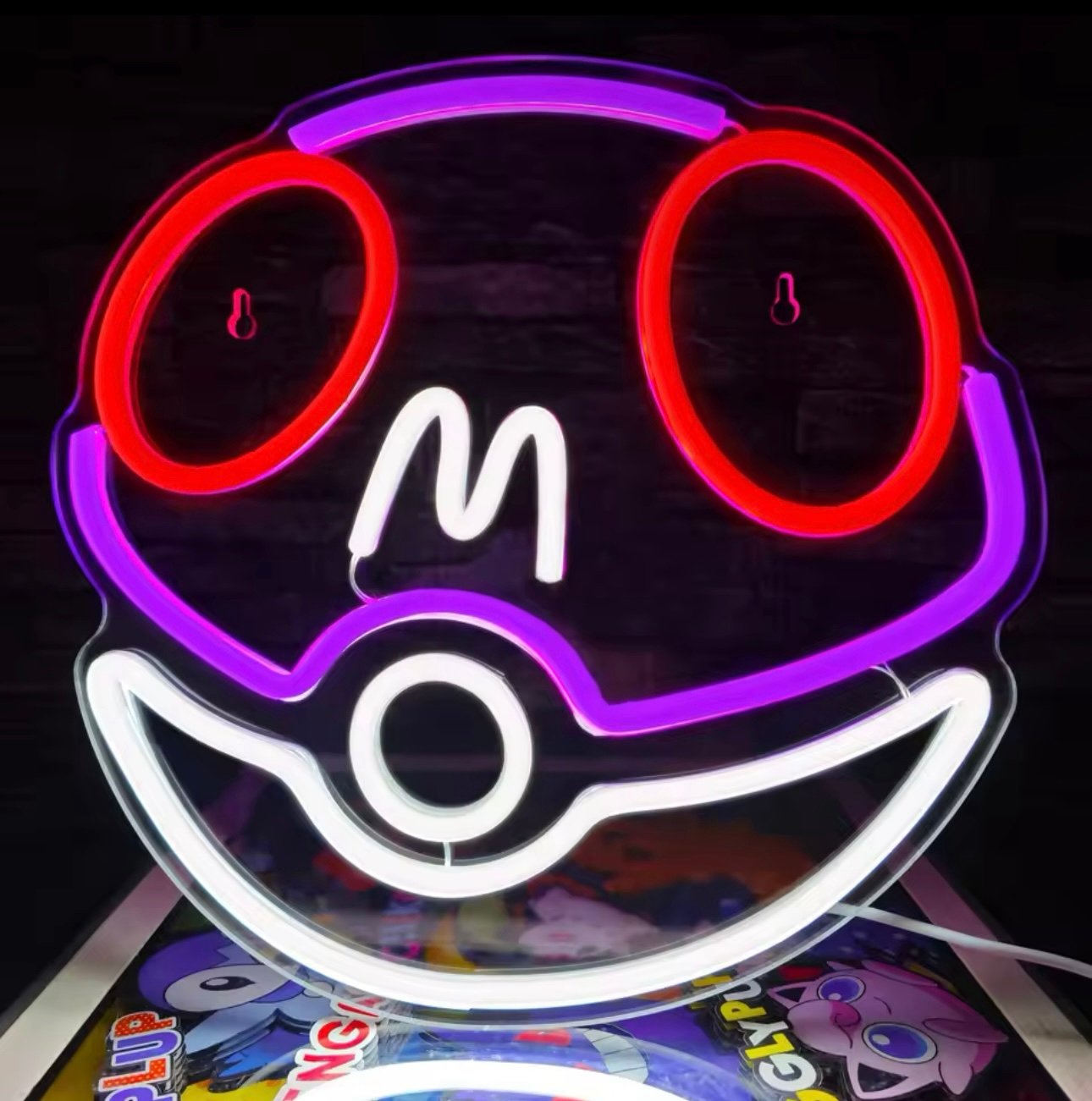 Master Ball LED Neon Style Hanging Light Pokemon Nintendo Game Bright Wall Decor