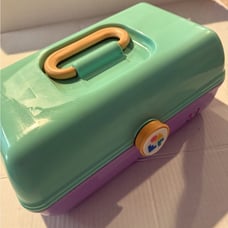 Caboodles Vintage On The Go Girl Cosmetic Makeup Case Box Purple Two Tone