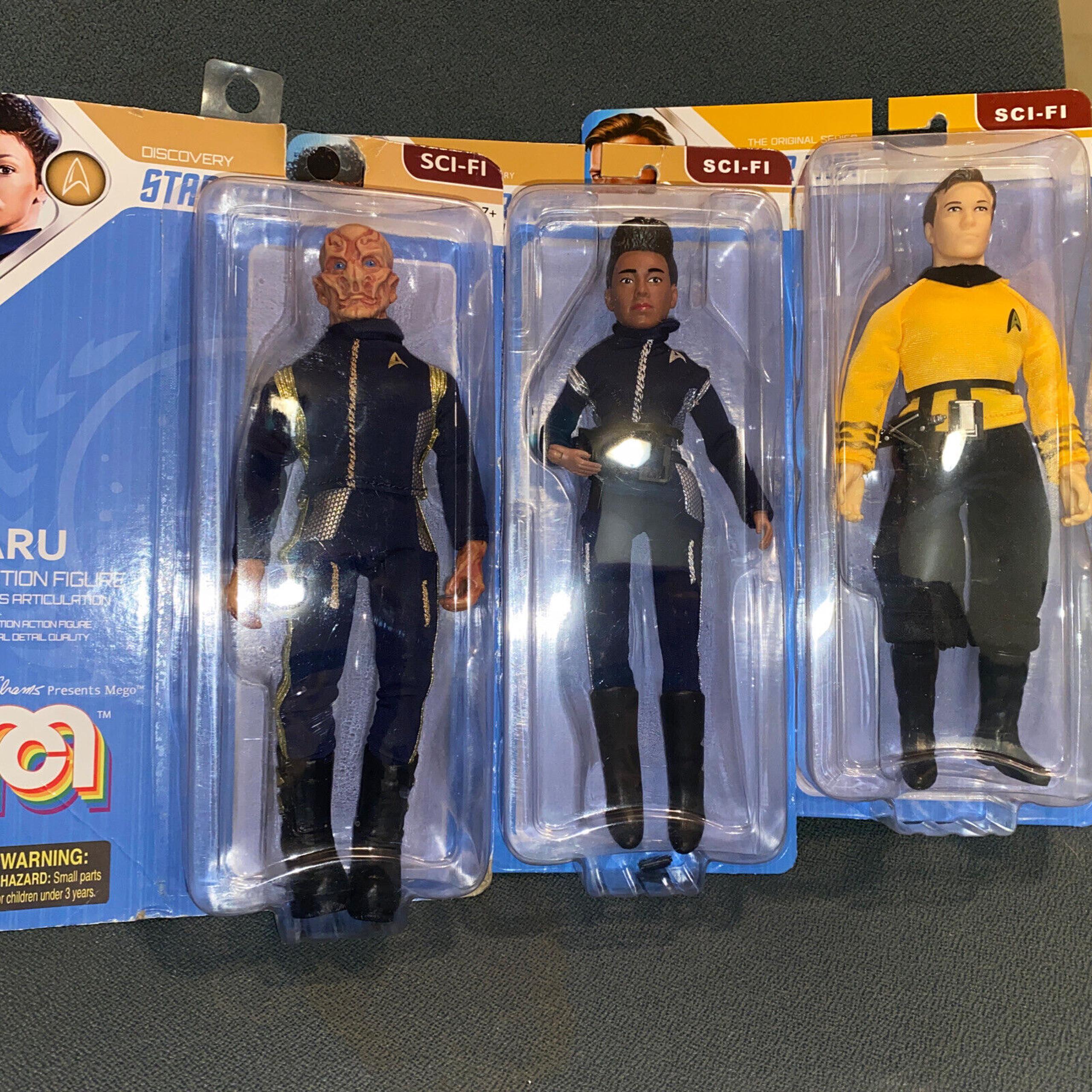 Mego Discovery Star Trek Lot Captain Kirk, Michael Burnham, Saru, New