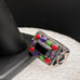 Vintage Old Pawn Sterling Multistone Heart Themed Ring