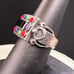 Vintage Old Pawn Sterling Multistone Heart Themed Ring