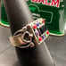 Vintage Old Pawn Sterling Multistone Heart Themed Ring