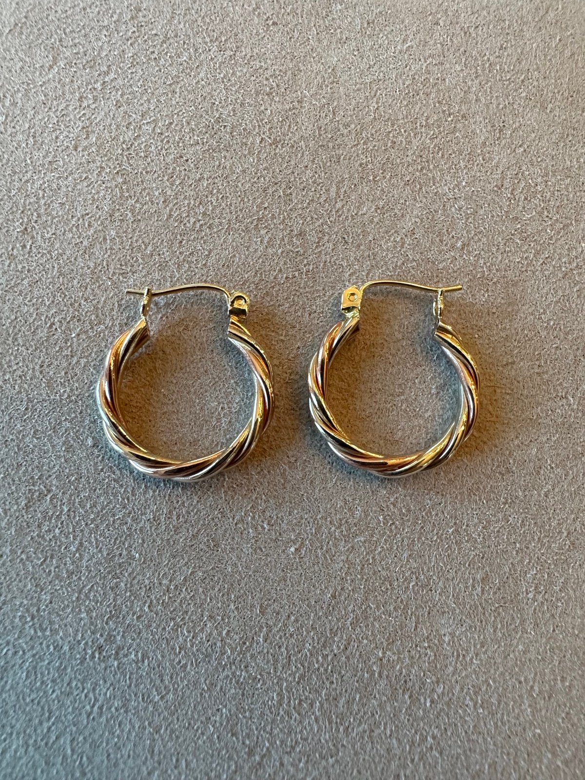 #119. Three tone hoop earrings