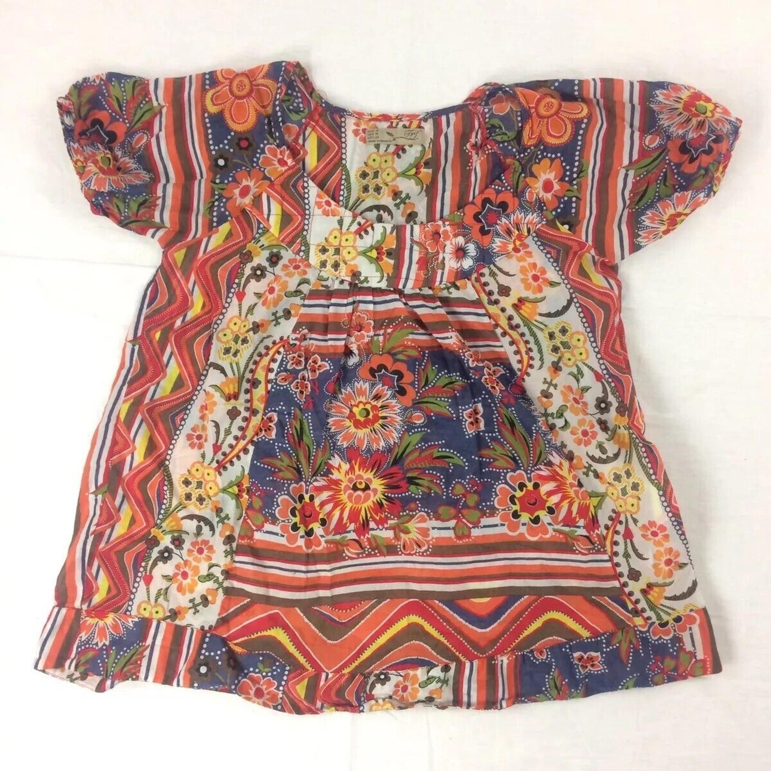 Zara Trf Multicolor Floral Short Sleeve Blouse Top Size Medium Womens
