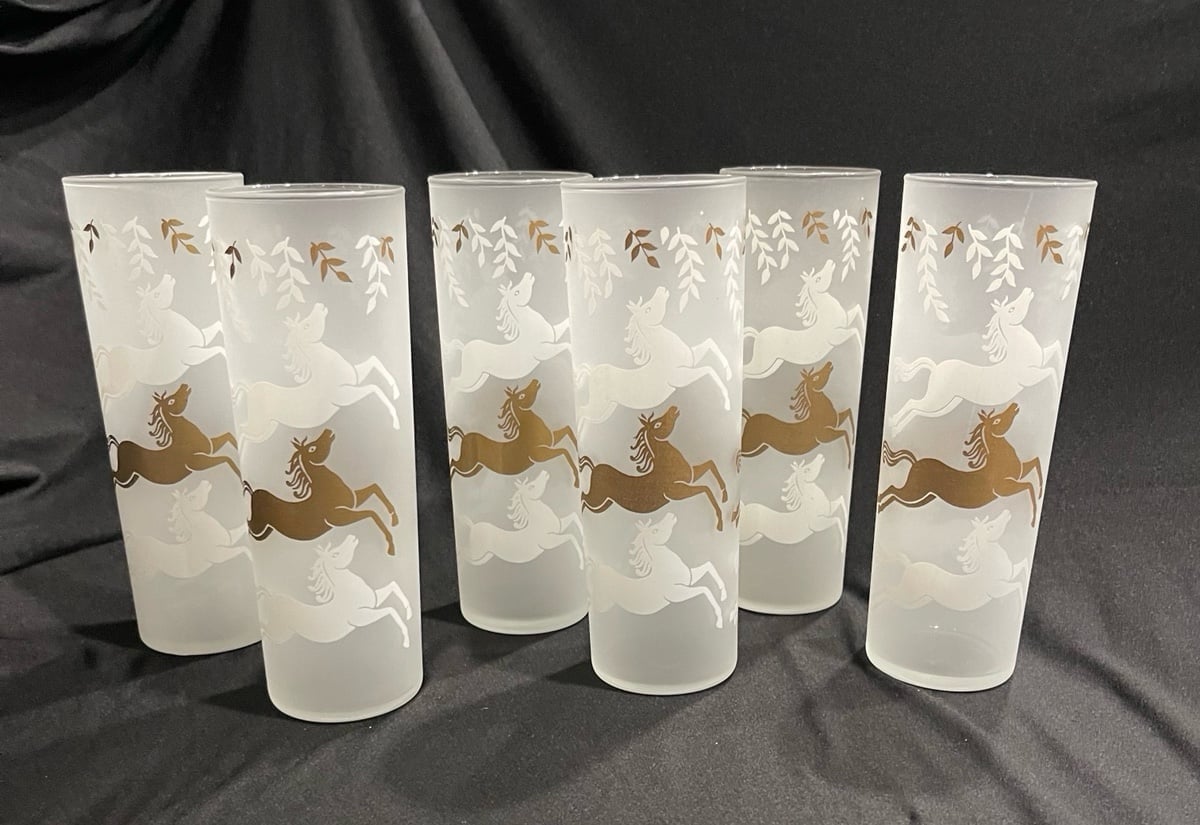 vintage drinking glasses set of 6