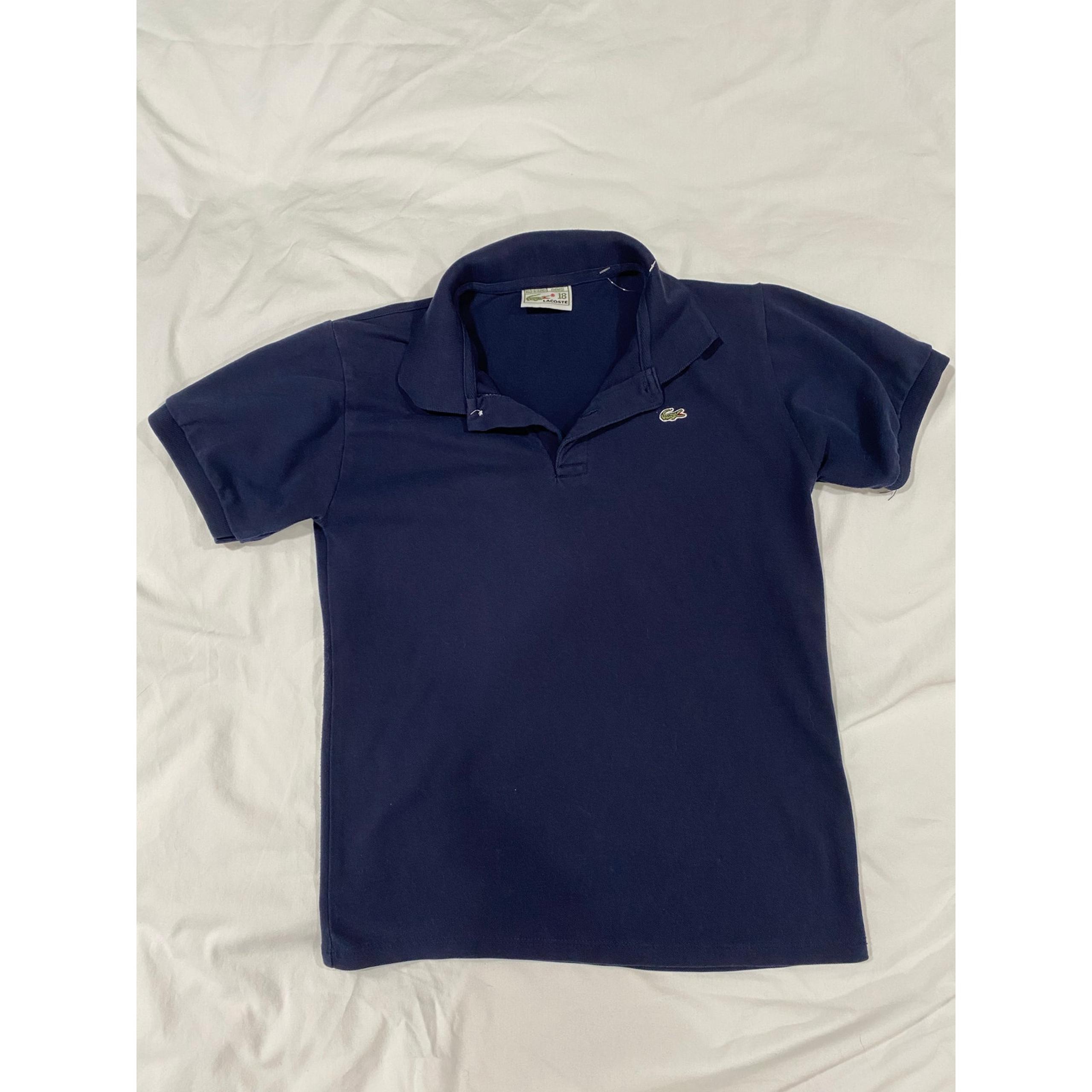 Lacoste Navy Blue Kids Short Sleeve Polo Size 18 Unisex