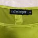 Catherine Gee 100% Silk Green Jewel Tone Blouse Notched Sleeves Ruched Back Tie