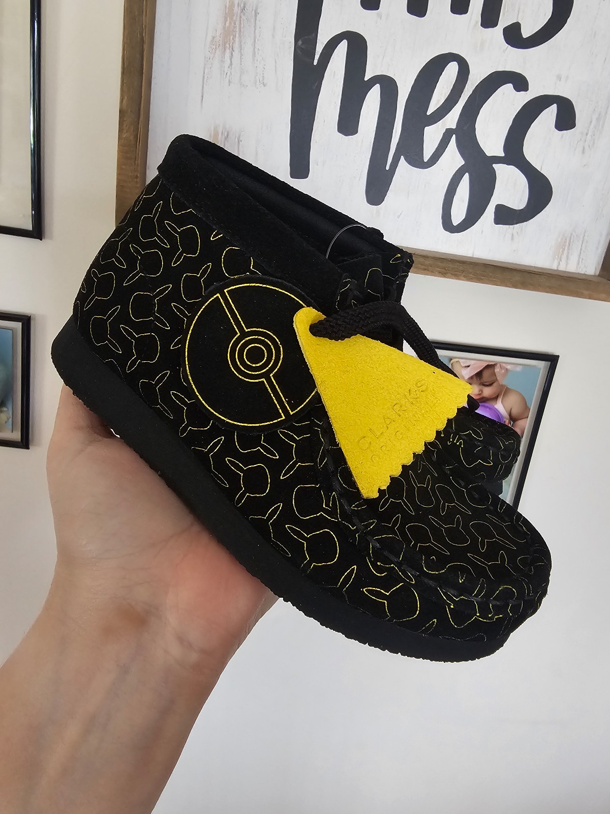 Clarks x Pokémon Wallabee Go O Black Suede Pikachu Shoes