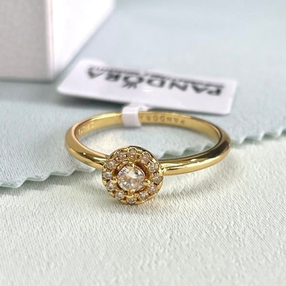 Pandora Round Pave Halo Ring