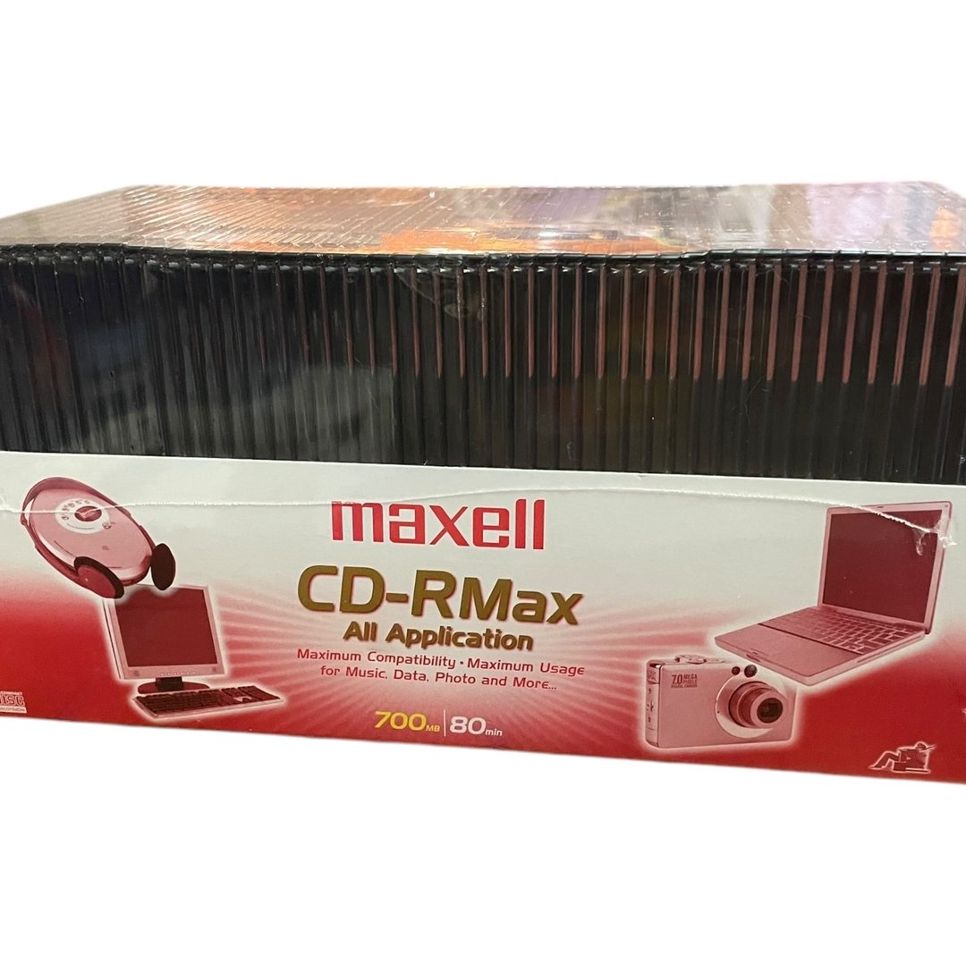 MAXELL Color CD-RMAX 80 Minutes 700MB Pack Of 50 NEW Sealed w/Jewel Case+Labels
