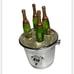 Vintage Silea Stainless Steel Knives With Champagne Bottle Handles Stored In Ice