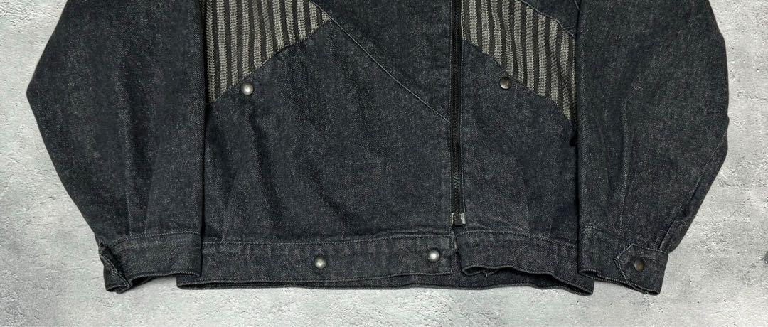 80's Italian Made Black Denim Riders Jacket