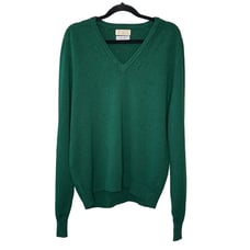 Woolf Brothers Vintage 100% Lambswool Green Grandpa Sweater Unisex
