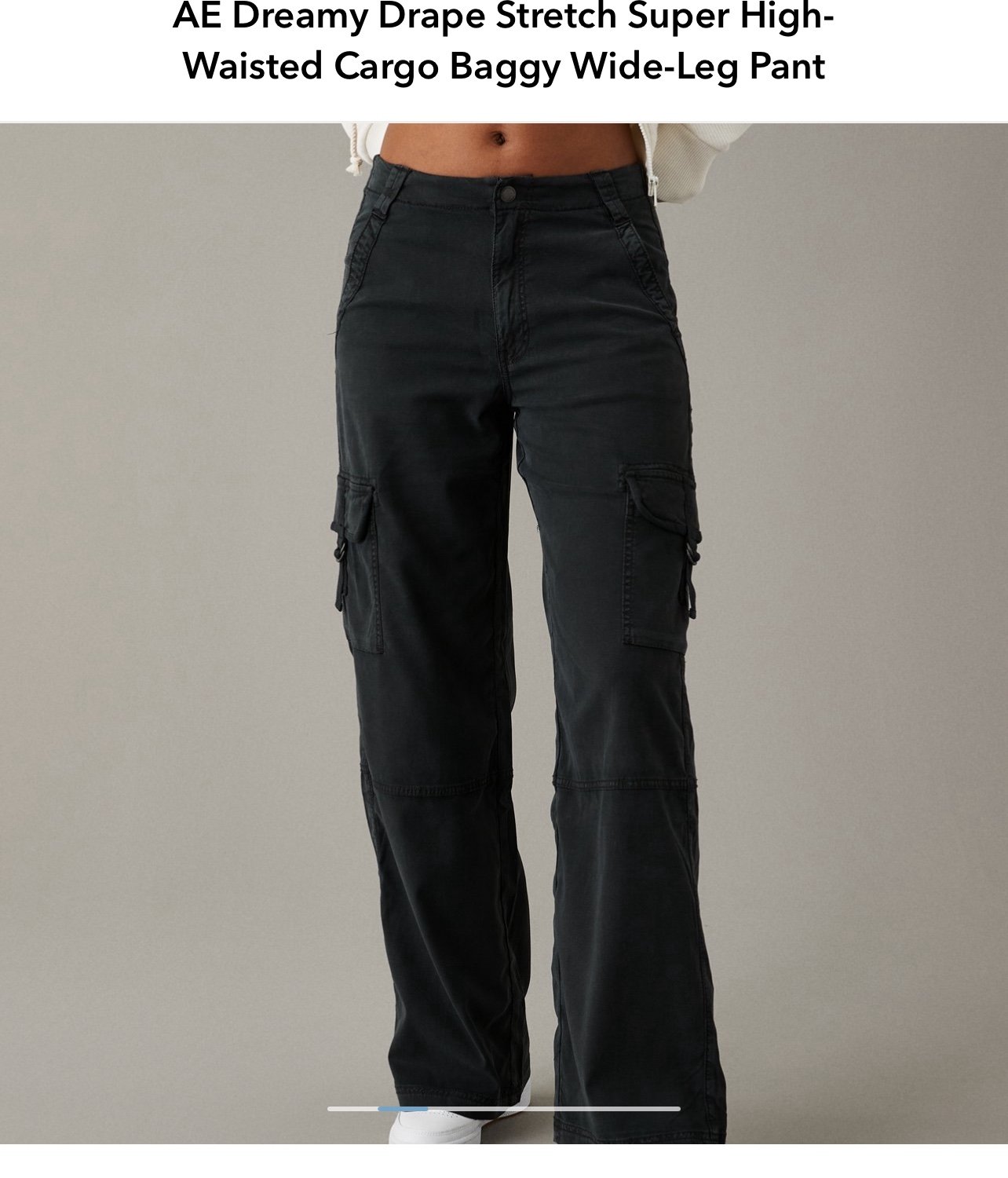AE Drape Stretch Super High Waisted Cargo Baggy Wide-Leg Pant