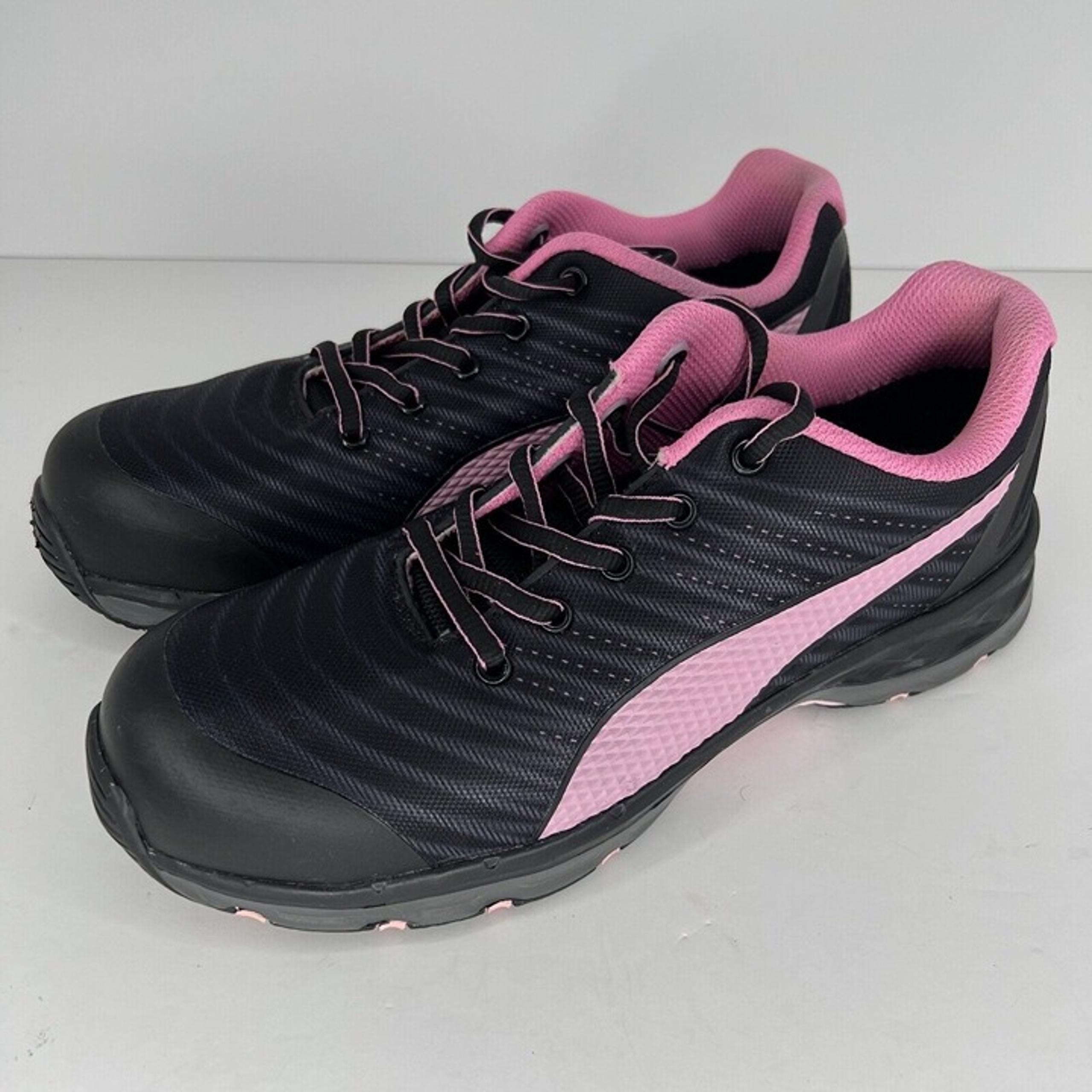 Puma Velocity 2.0 Composite Toe Work Safety Shoes Black Pink Womens Size 9.5
