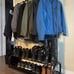 Garment Rack Free-Standing Clothes Rack w/Top Rod, Lower Storage & 6 Hooks - NEW