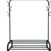 Garment Rack Free-Standing Clothes Rack w/Top Rod, Lower Storage & 6 Hooks - NEW