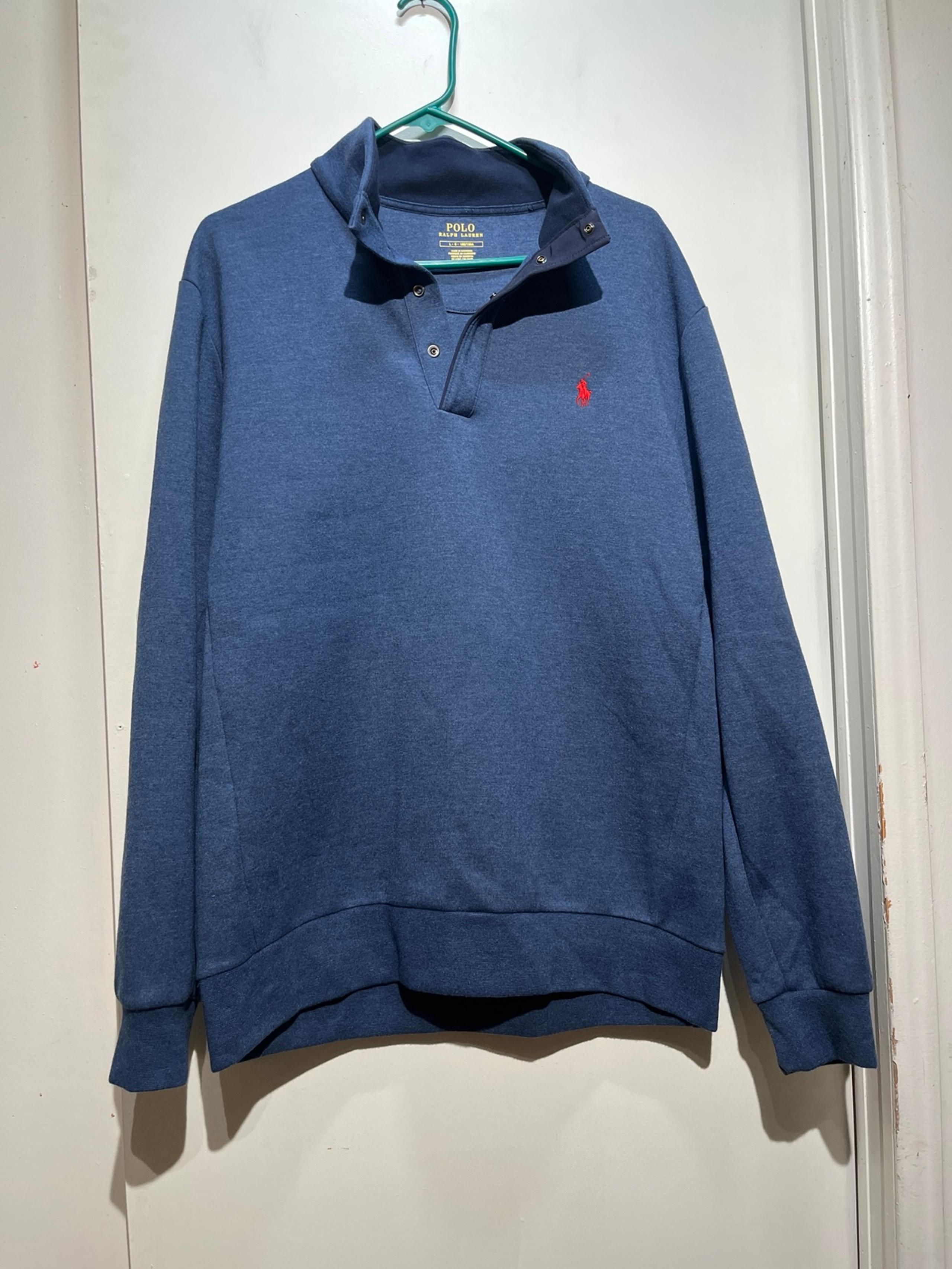 Double -knit mockneck sweatshirt polo Ralph Lauren size large men