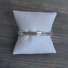 Brighton Impressions Bangle Bracelet Hinged Magnetic Silver Plated Engraved