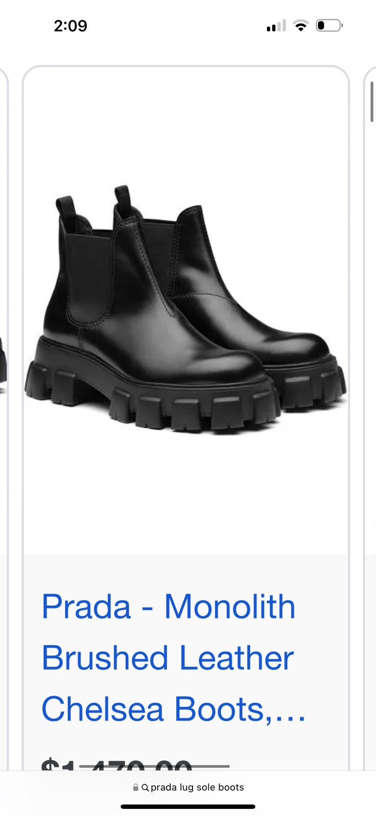 Authentic Prada brushed leather chelsea boots