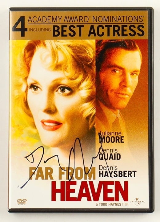 Dennis Quaid Actor Signed Far From Heaven DVD Cover With DVD Included (ACOA)
