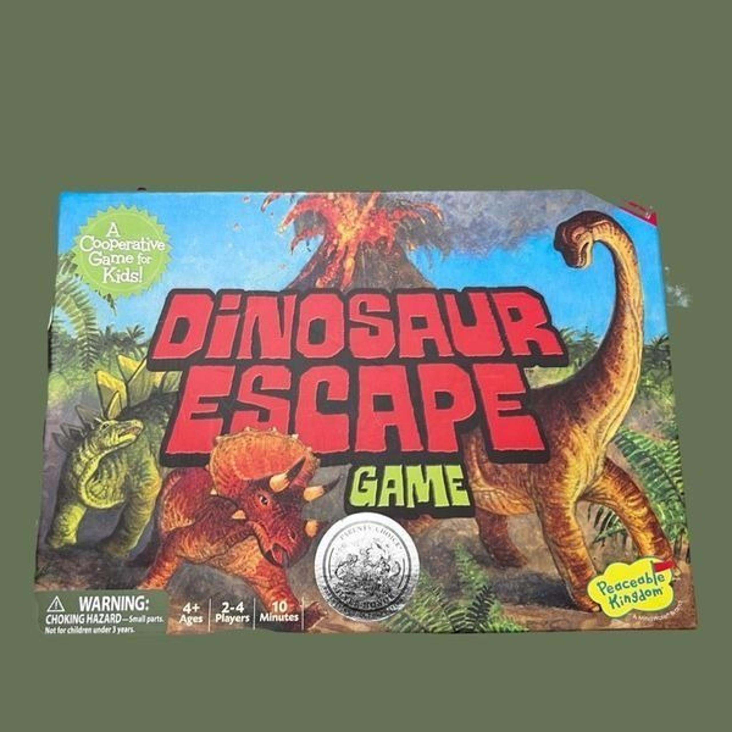 Peaceable Kingdom Dinosaur Escape Award Winning Cooperative Memory Game