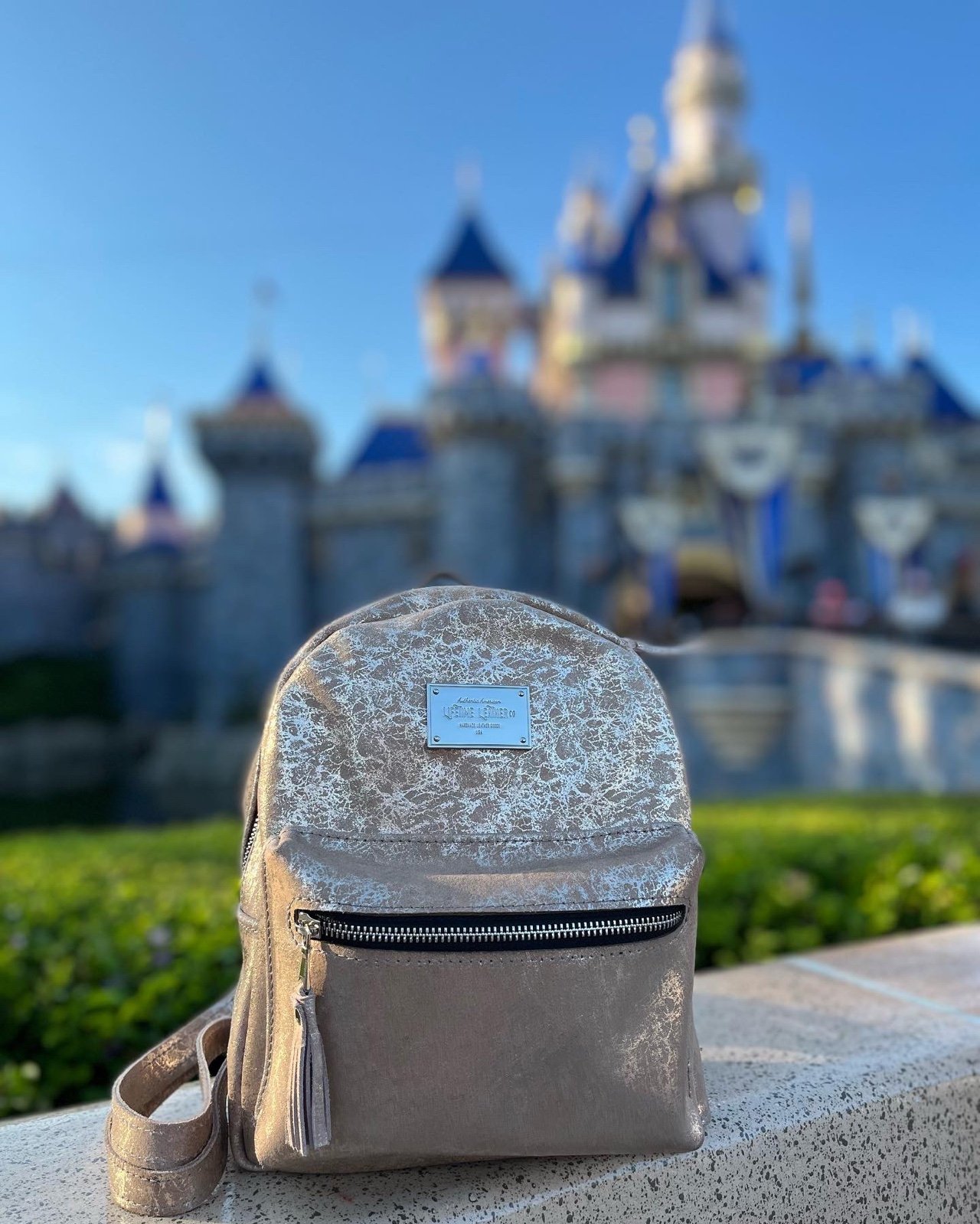 Real leather backpack, perfect size for Disney