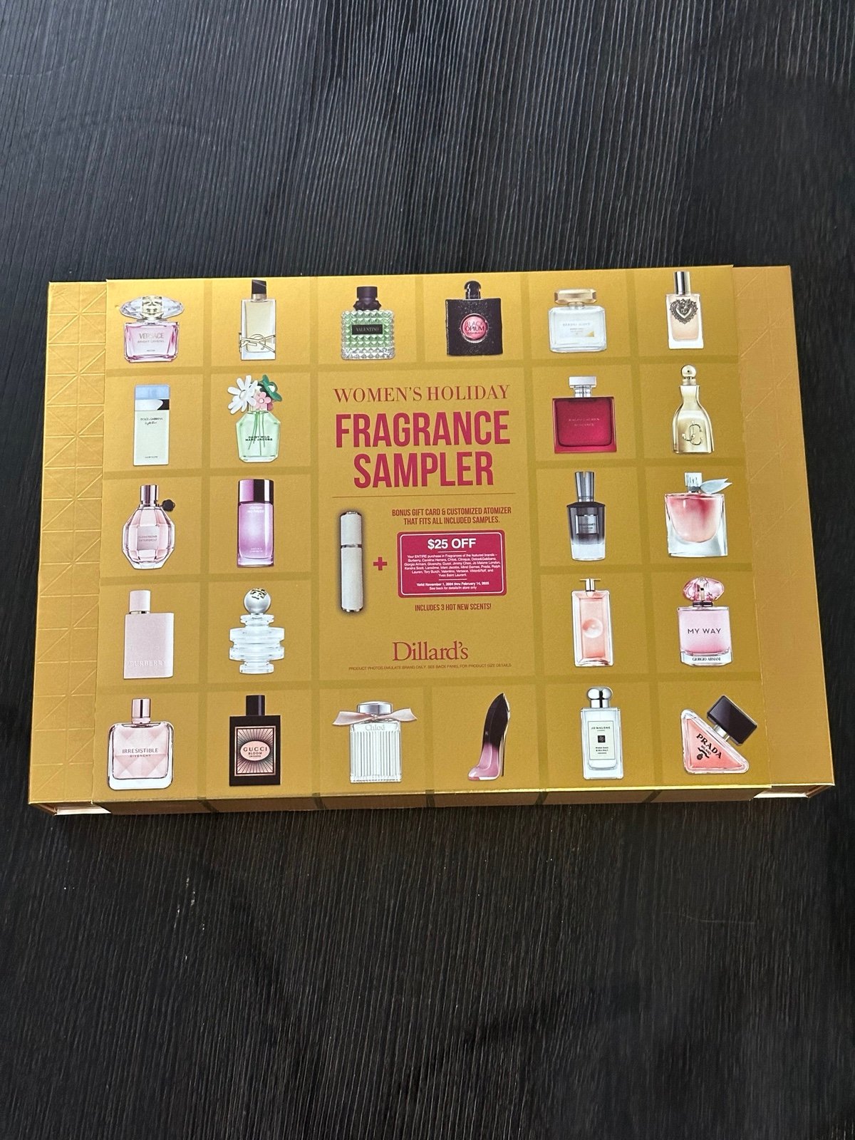 Gift set Women’s 24 FRAGRANCES SAMPLER plus customized atomizer