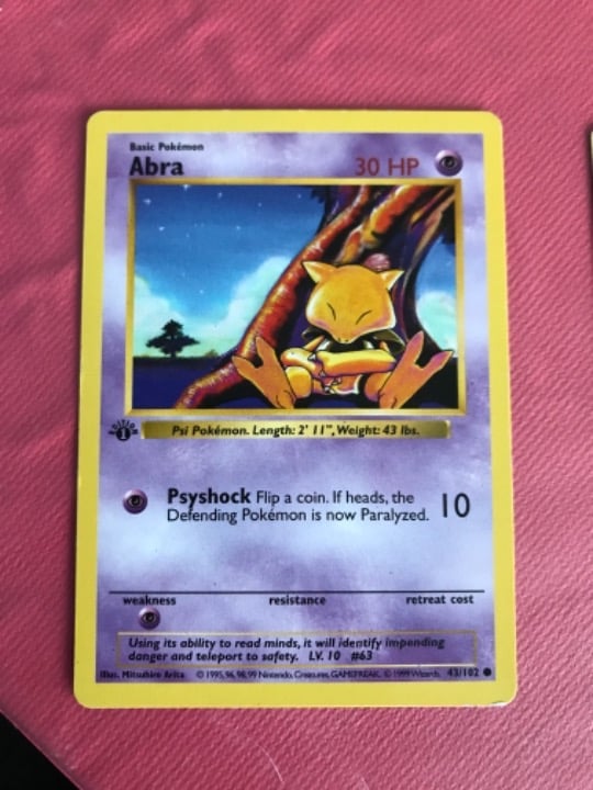 1st edition Shadowless Pokémon
