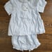 New Blue Striped French Knot Lamb Easter Baby Girl Diaper Set, 24 Months