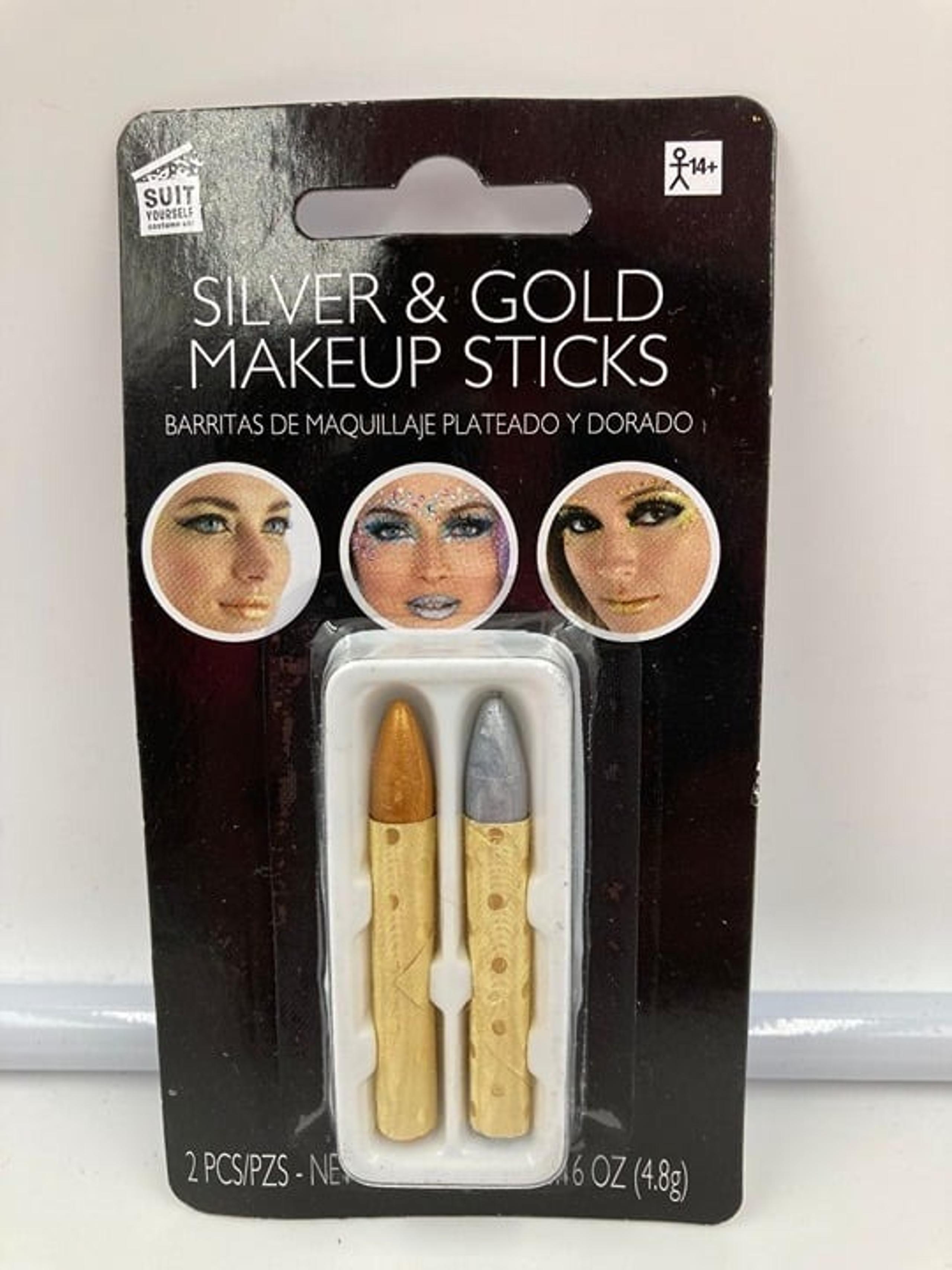 SUIT YOURSELF Silver & Gold Makeup Sticks Halloween Costume Makeup