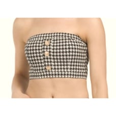 Walter Baker Crop Top Womens Large Gabby Tube Houndstooth Festival Goth Summer