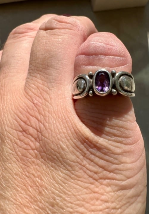 James Avery Sterling Silver and Amethyst Ring