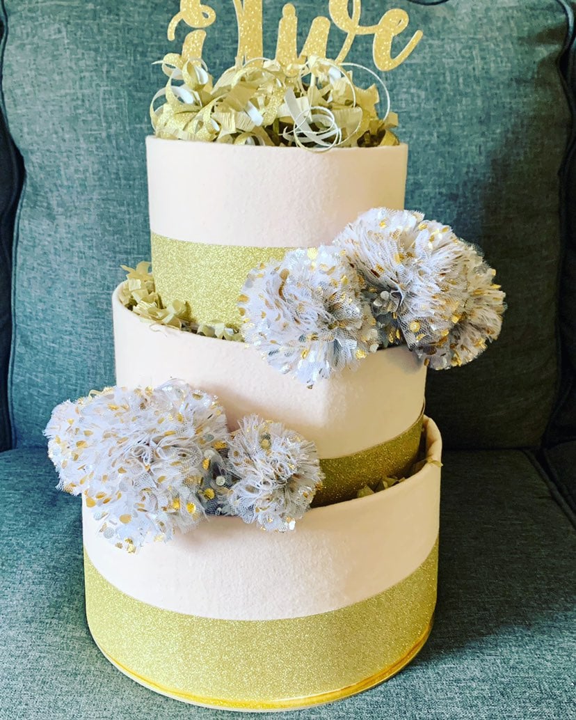 Disper cake (baby girl, pink and gold)