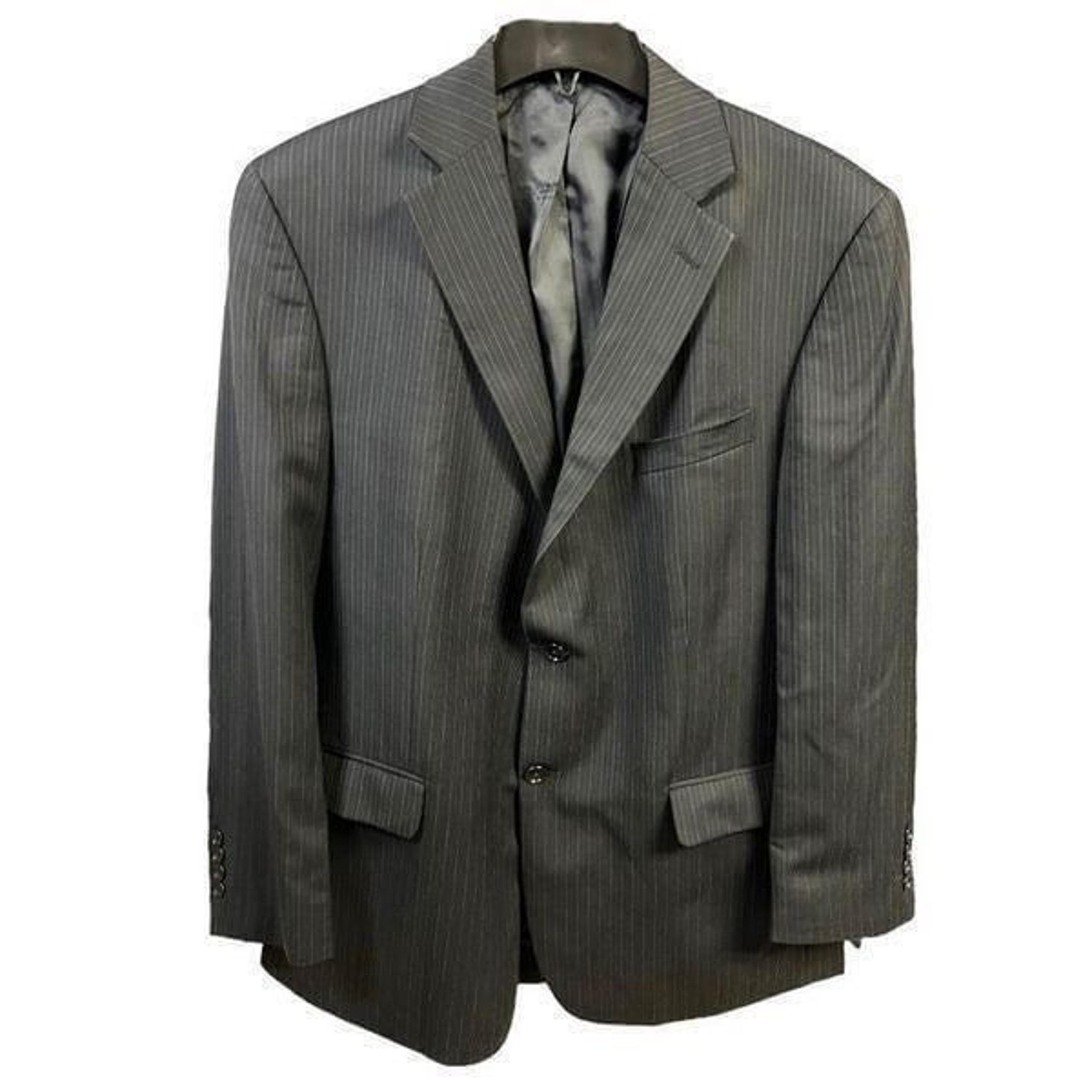 Geoffrey Beene Mens Two Button Blazer Multicolor 100% Wool Stripe Lined 44R
